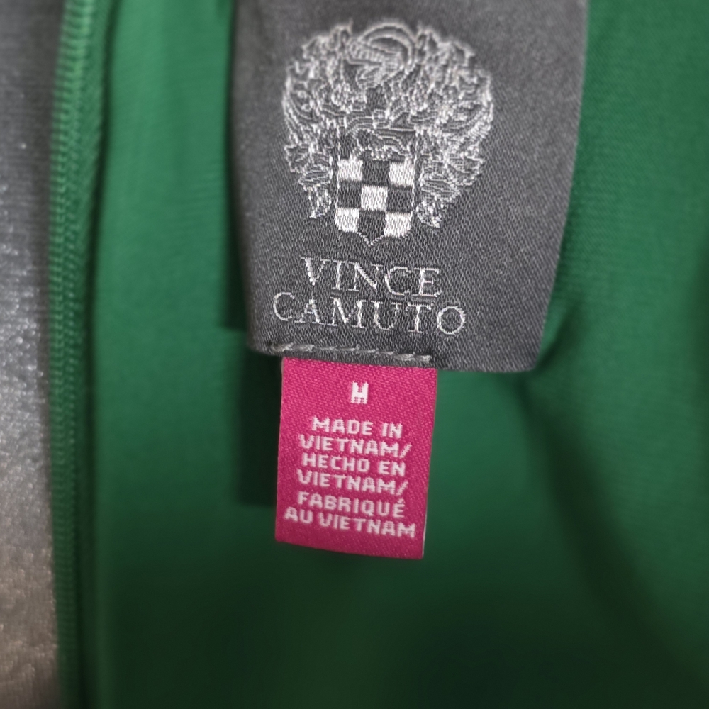 Vince Camuto Kelly Green Ity Twist Front Wide Leg Jumpsuit - Size M - Picture 3 of 3